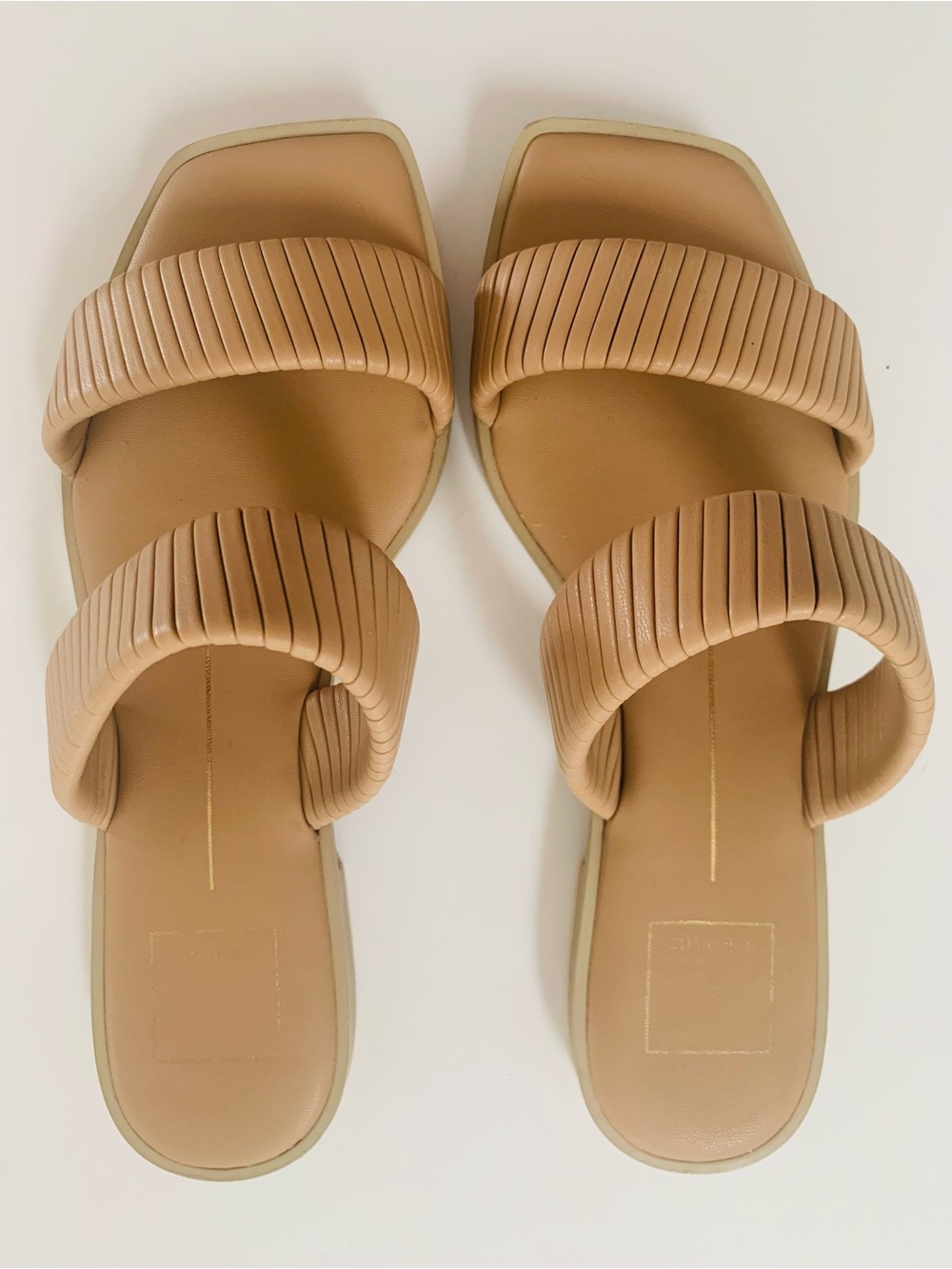 Dolce Vita Nude Tan Double Strap Slide Sandals